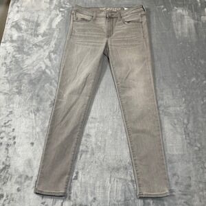American Eagle Jeans Womens Size 10 Regular Super Stretch Jegging Gray Skinny